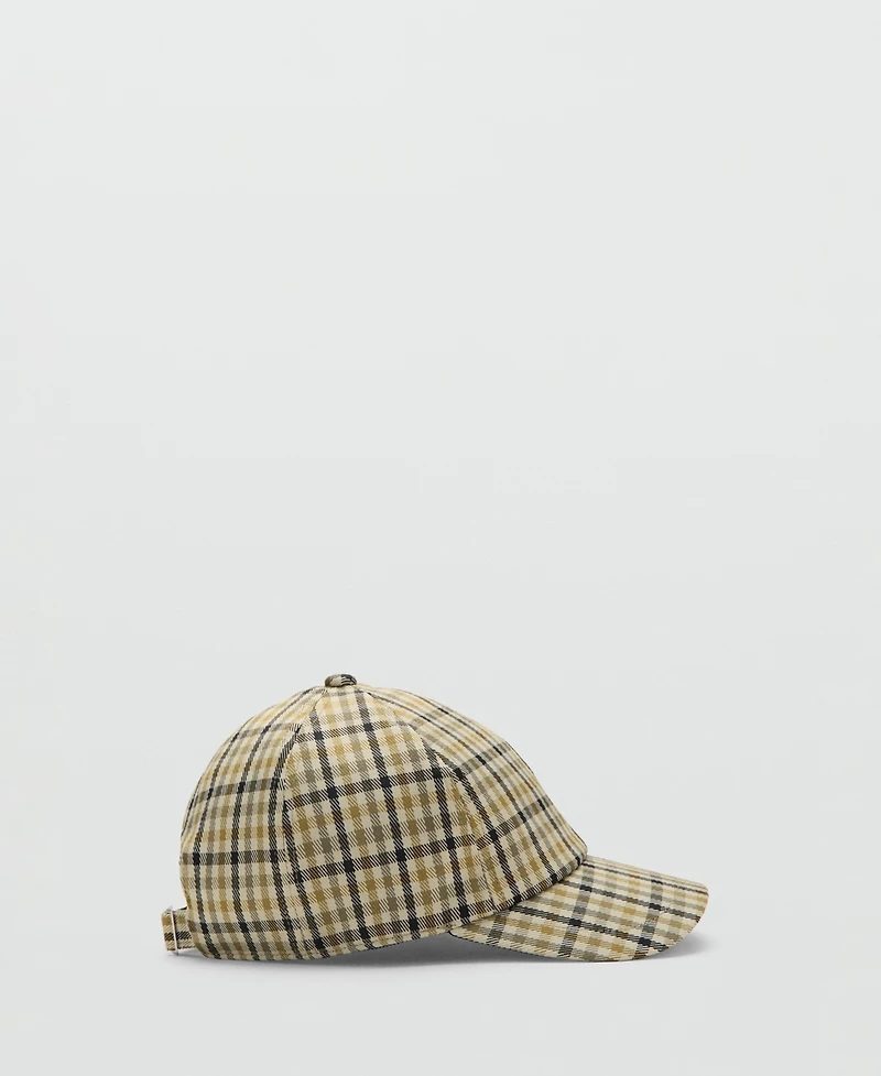 Mango Men's Check Visor Hat