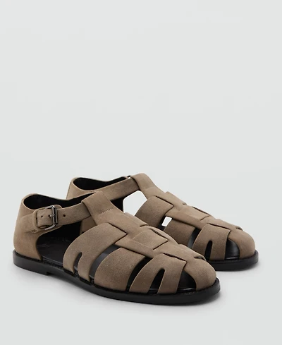 Mango Men's Suede Leather Fisherman Sandals