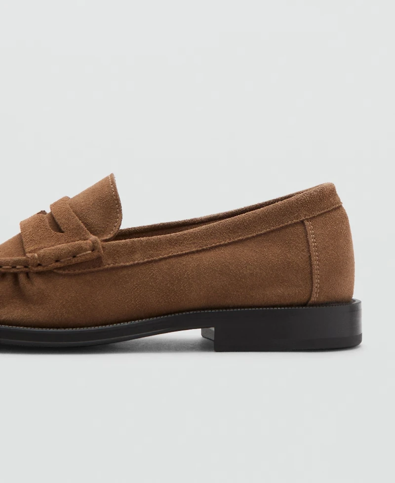 Mango Men's Ruched Suede Leather Loafers