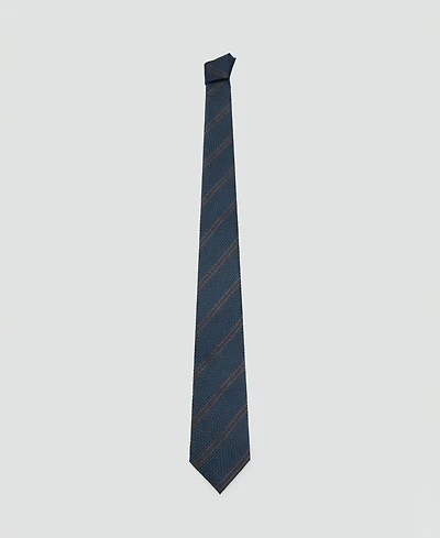 Mango Men's Silk Microstructure Stripes Tie