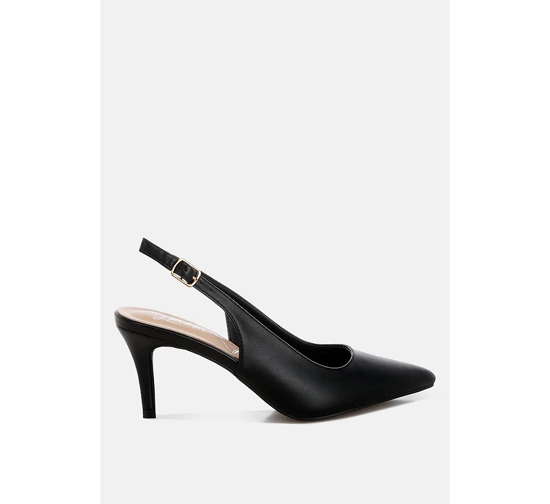 London Rag Women's Jaoba Pointed Toe Pin Buckle Slingbacks