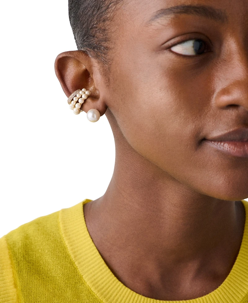 kate spade new york Cubic Zirconia & Imitation Pearl Ear Cuff Earrings