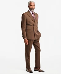 Tayion Collection Men's Classic-Fit Medium Brown Suit Separate Double-Breasted Jacket