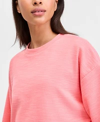 Id Ideology Women's Rub Slub Short-Sleeve Top, Macy's Exclusive