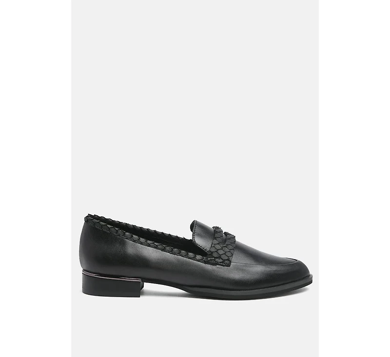 Womens Nadia Leather Penny Loafers