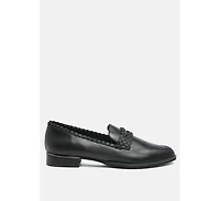 Womens Nadia Leather Penny Loafers