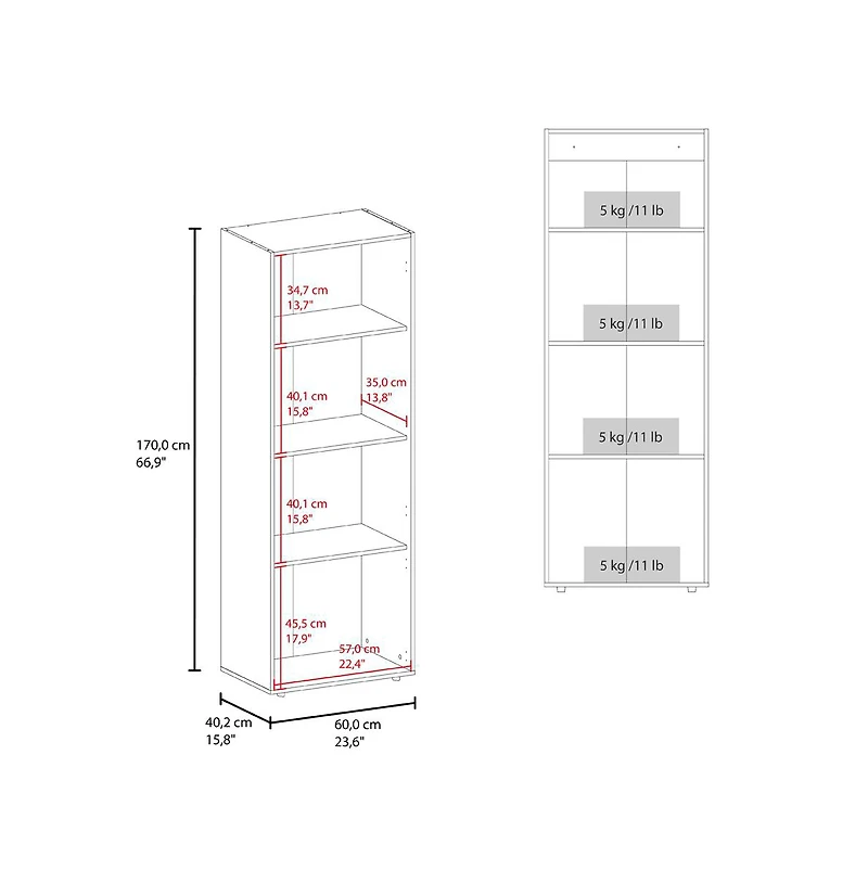 Flynama Armoire 66.9 Inch High 3 Doors 3 Shelves Bedroom Storage Cabinet with Spacious Internal Shelving