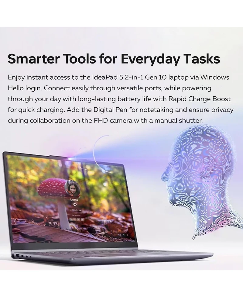 Lenovo IdeaPad 5 14" 2-in-1 Laptop Intel Core Ultra 7 16GB Ram Intel Graphics 1TB Ssd Storage Windows 11 Pro 60Hz