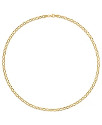 Macy's Men's Polished & Textured Oval Link Chain Necklace in 14k Gold Over Sterling Silver