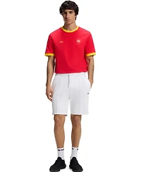 Boss by Hugo Men's Stretch-Cotton Spain Country Flag Logo T-Shirt