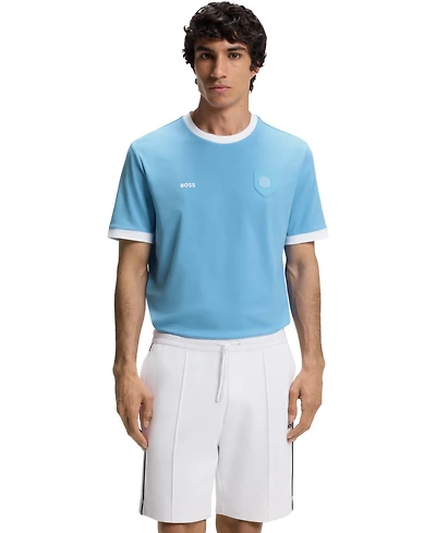 Boss by Hugo Men's Stretch-Cotton Argentina Country Flag Logo T-Shirt