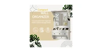 Flynama Space Saving Small Led Vanity Table with Basic Standard Mirror Makeup Dressing Storage