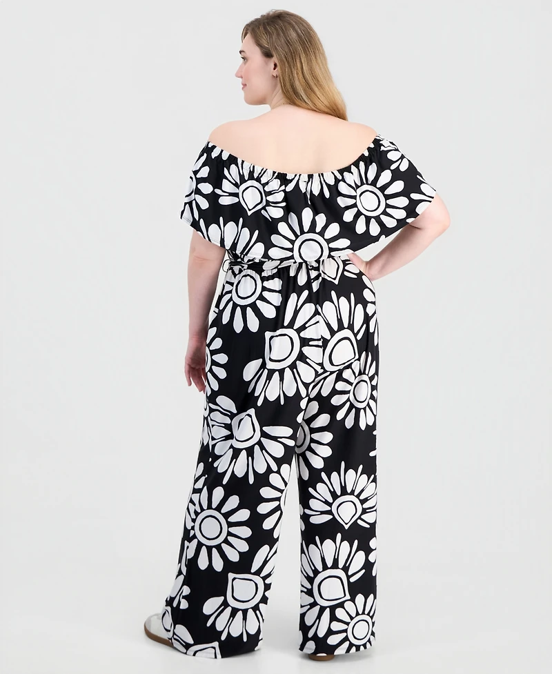 Jolie & Joy Trendy Plus Size Off-The-Shoulder Jumpsuit