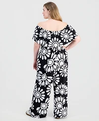 Jolie & Joy Trendy Plus Size Off-The-Shoulder Jumpsuit