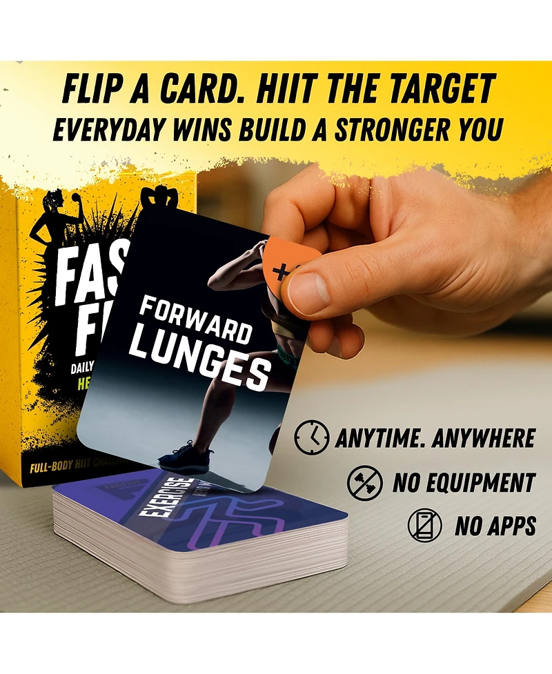 Quokka Fast Fit Mode Workout Cards — 120 Tear Resistant Hiit Fitness Deck