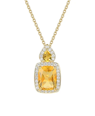 Macy's Amethyst (1-3/8 ct. t.w.) & Lab Grown White Sapphire (1/5 Pendant Necklace 14k Gold Over Sterling Silver (Also Available