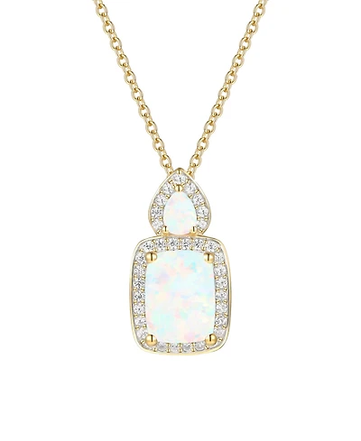 Macy's Amethyst (1-3/8 ct. t.w.) & Lab Grown White Sapphire (1/5 Pendant Necklace 14k Gold Over Sterling Silver (Also Available