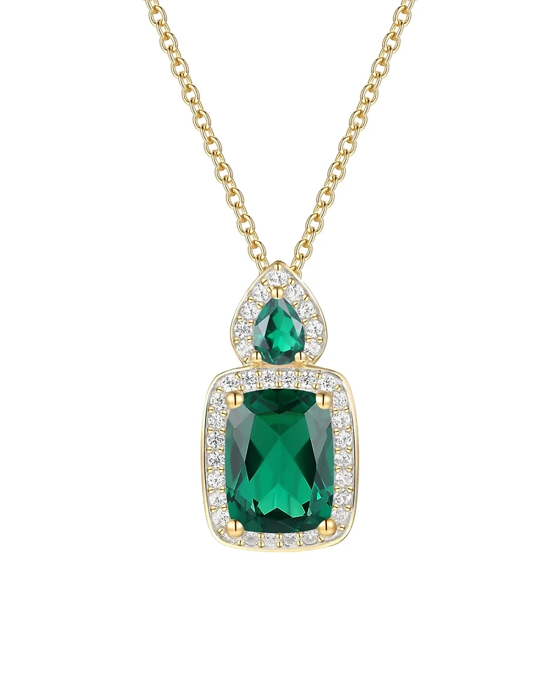 Macy's Amethyst (1-3/8 ct. t.w.) & Lab Grown White Sapphire (1/5 Pendant Necklace 14k Gold Over Sterling Silver (Also Available