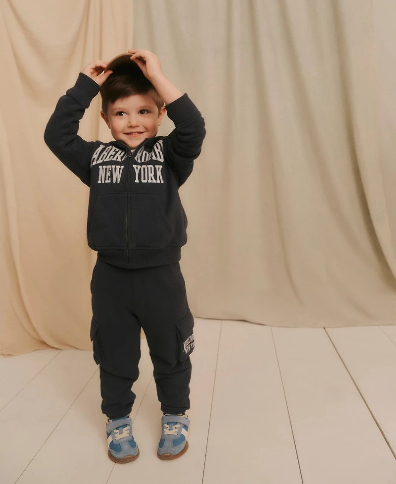 abercrombie kids Boys' Full-Zip Hoodie and Cargo Pants, 2-Piece Set