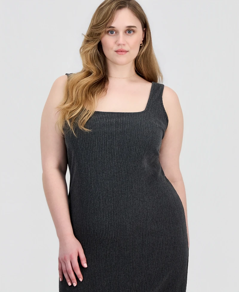 Full Circle Trends Trendy Plus Square-Neck Maxi Dress