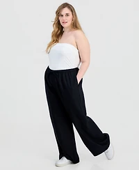 Full Circle Trends Trendy Plus Drawstring-Waist Wide-Leg Pants