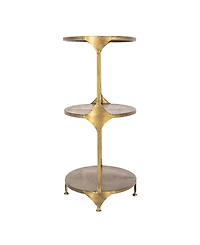 Storied Home 24" Metal Oval Shaped 3-Tier Shelf