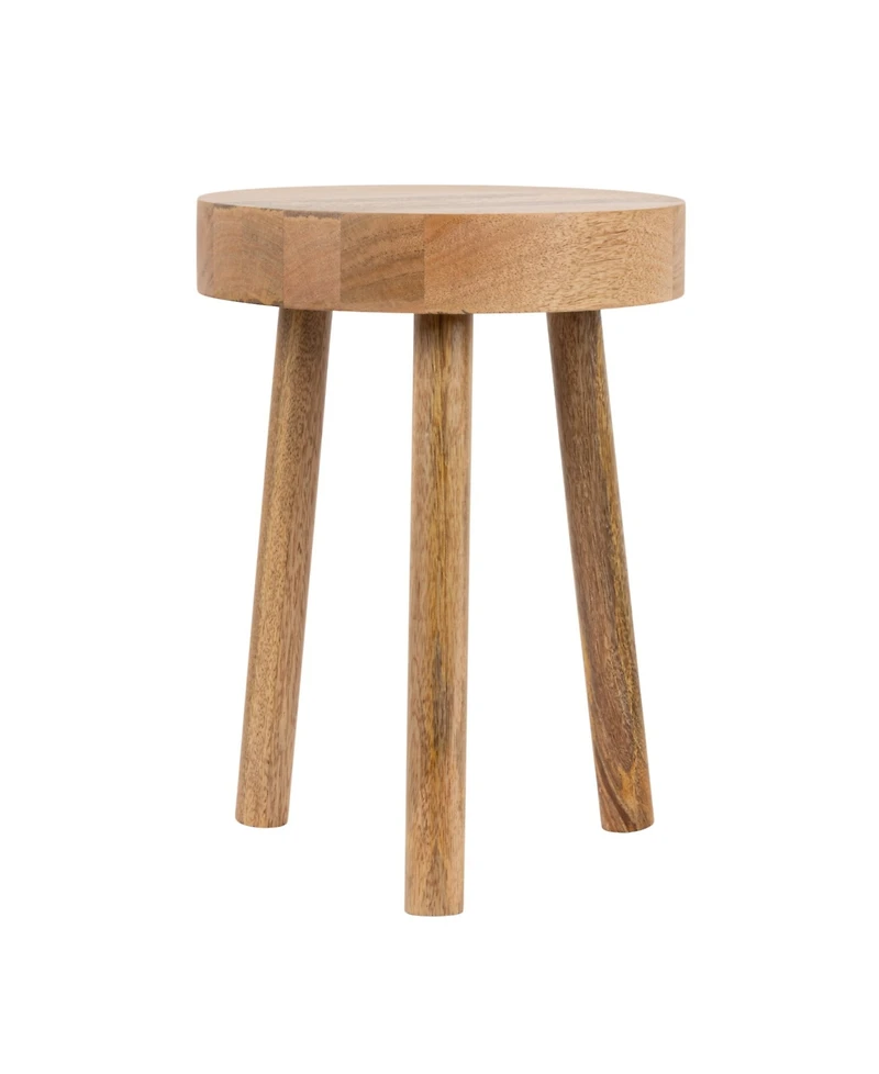 Storied Home 13" Mango Wood Round Stool
