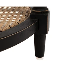 Storied Home 23" Wood Round Table with 2-Cane Shelves