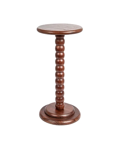 Storied Home Stacked Pedestal 12" Wood Cocktail Side Table