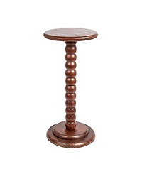 Storied Home Stacked Pedestal 12" Wood Cocktail Side Table