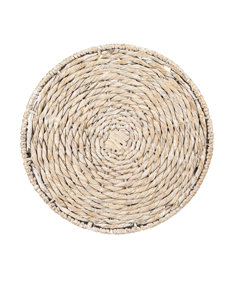 Storied Home 18" Water Hyacinth Hand-Woven Table