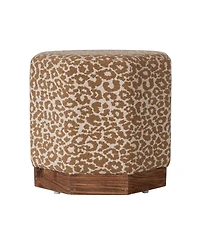 Storied Home 20" Cotton Upholstered Stool Ottoman