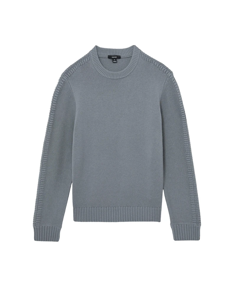 Reiss Men's Wool-Blend Rib-Detail Crew-Neck Jumper Sweater