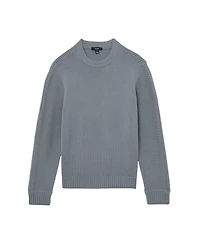 Reiss Men's Wool-Blend Rib-Detail Crew-Neck Jumper Sweater