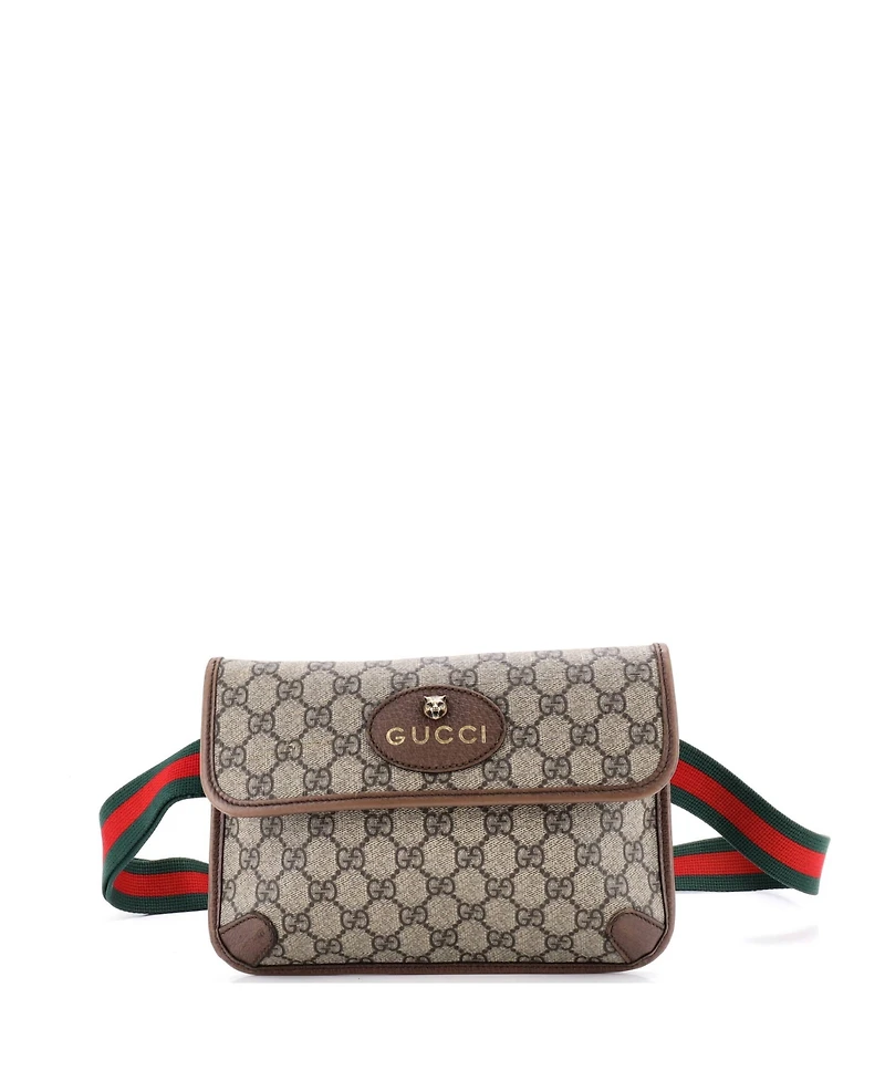 Pre-Owned Gucci Neo Vintage Flap Belt Bag Gg Coated Canvas