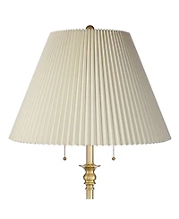 360 Lighting Spenser Retro Art Deco " Tall Floor Lamp Brushed Antique Fabric Pleated Empire Shade for Living Room Bedroom