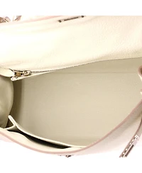 Pre-Owned HERMES Kelly Handbag Light Togo with Palladium Hardware