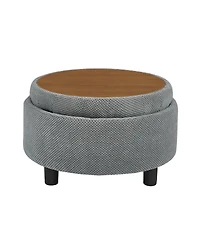 Rainsken 25" Round Storage Ottoman
