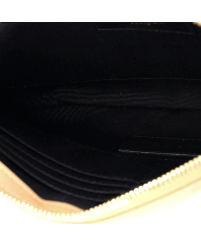 Pre-Owned Saint Laurent Small Classic Monogram Wristlet Pouch Matelasse Chevron Leather