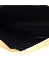Pre-Owned Saint Laurent Small Classic Monogram Wristlet Pouch Matelasse Chevron Leather