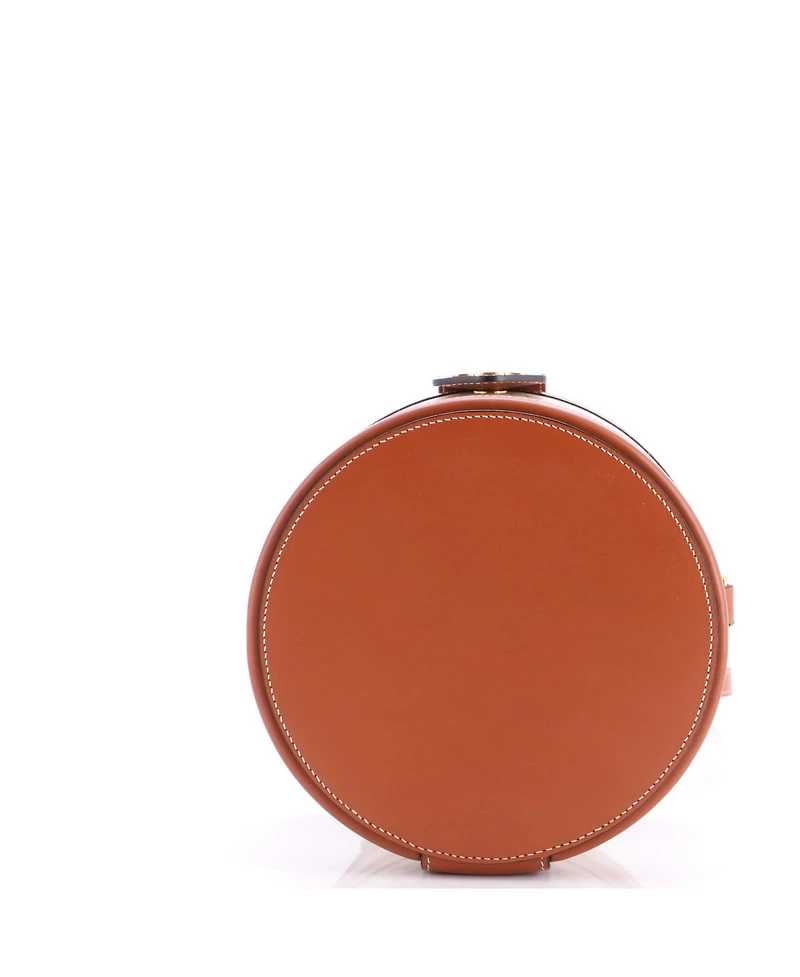 Pre-Owned Celine Medium Tambour Bag Triomphe Coated Canvas