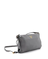 Pre-Owned Prada Mini Flat Zip Crossbody Bag Vitello Daino
