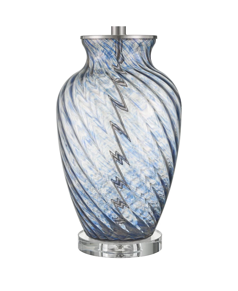360 Lighting Electra 27 3/4" Tall Modern 3-Way Table Lamp Finish Art Glass Single Shade Living Room Bedroom Bedside House
