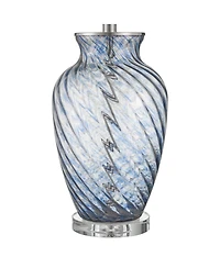 360 Lighting Electra 27 3/4" Tall Modern 3-Way Table Lamp Finish Art Glass Single Shade Living Room Bedroom Bedside House