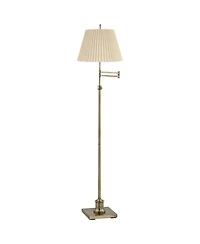 360 Lighting Westbury Modern 70" Tall Standing Floor Lamp Adjustable Swing Arm Height Pleated Fabric Lamp