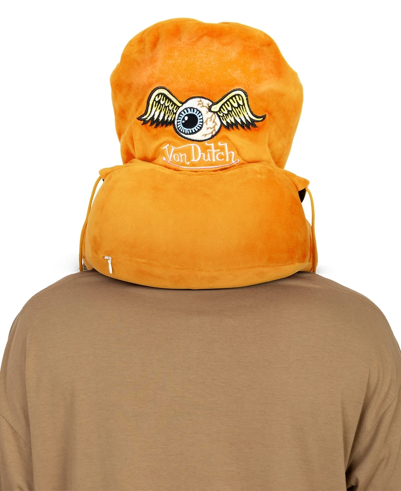 Von Dutch Eyeconic Hooded Ergonomic Memory Foam 5" Travel Neck Pillow