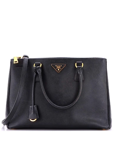 Pre-Owned Prada Medium Double Zip Lux Tote Saffiano Leather