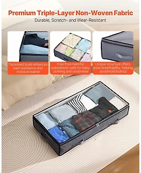 Gouun Under Bed Storage Containers with Clear Lids 6 Pack