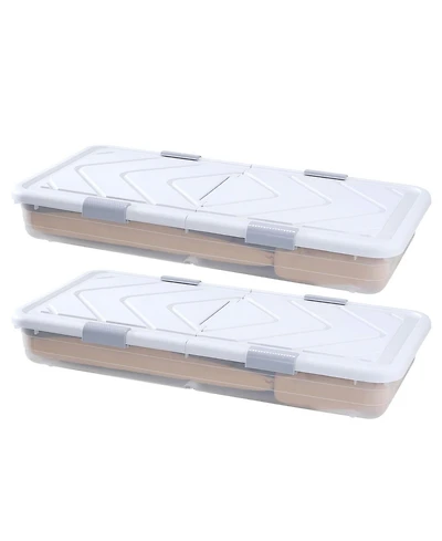 Gouun Rolling Under Bed Storage Bins with Lid 2 Pack