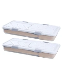 Gouun Rolling Under Bed Storage Bins with Lid 2 Pack